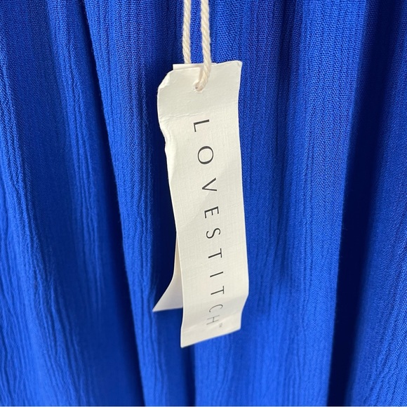 NWT Lovestitch Crinkle Blue Gauze Katja Casual Mini Dress - Picture 5 of 5